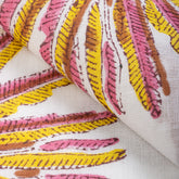 Hand Blocked Fabric Pure Cotton Palm Print