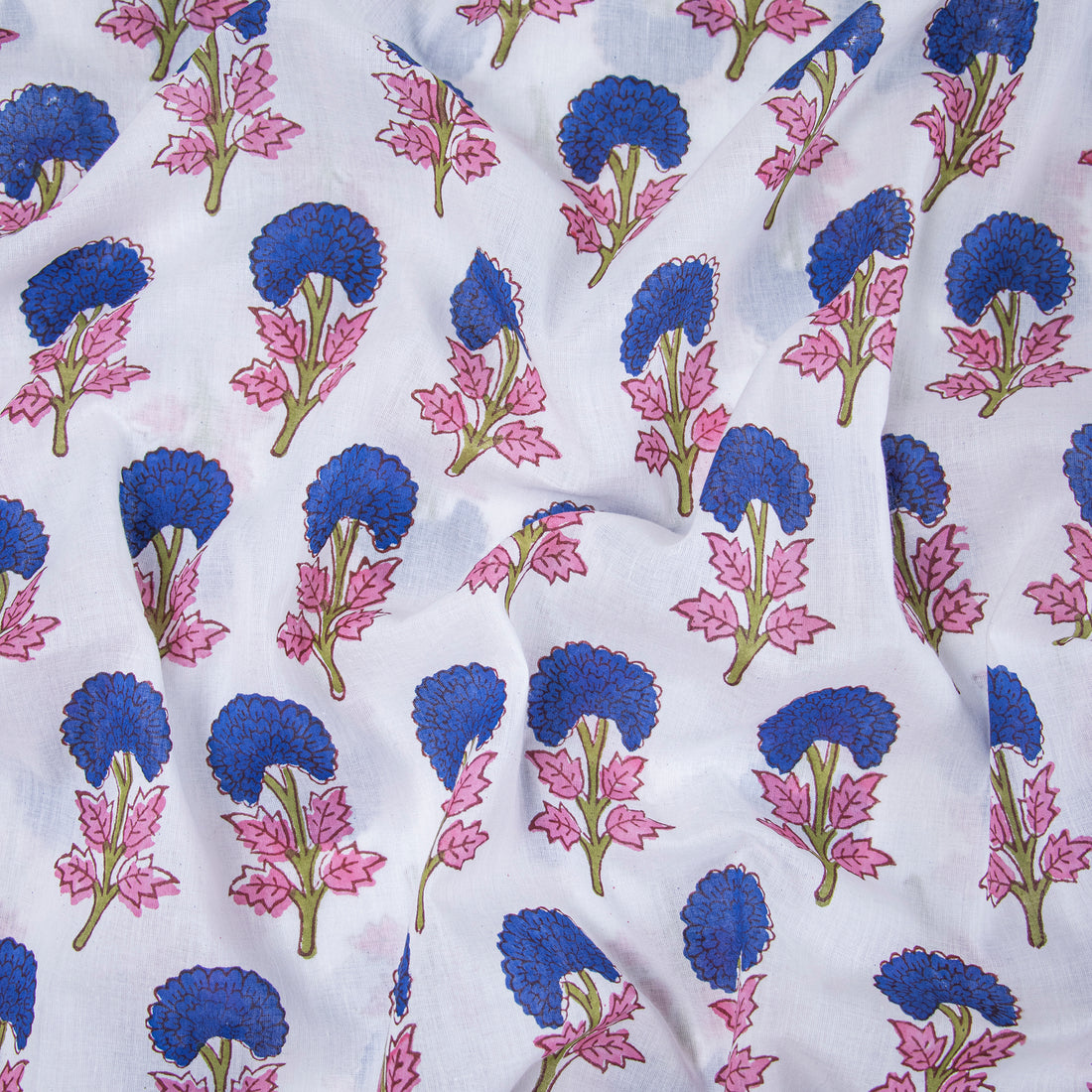 Multicolor Cotton Hand Block Print Fabric