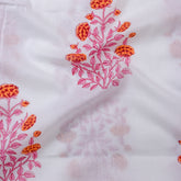 Pure Cotton Fabric Pink Flower Plant Printed