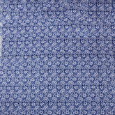 Blue Floral Cotton Block Print Fabric