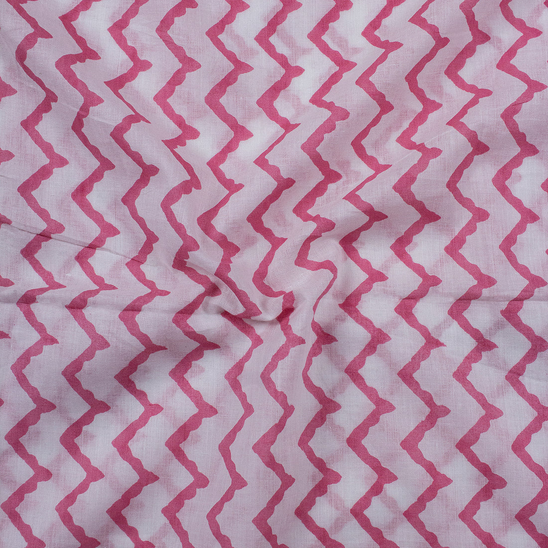 Pink Wave Printed Cotton Fabric India 