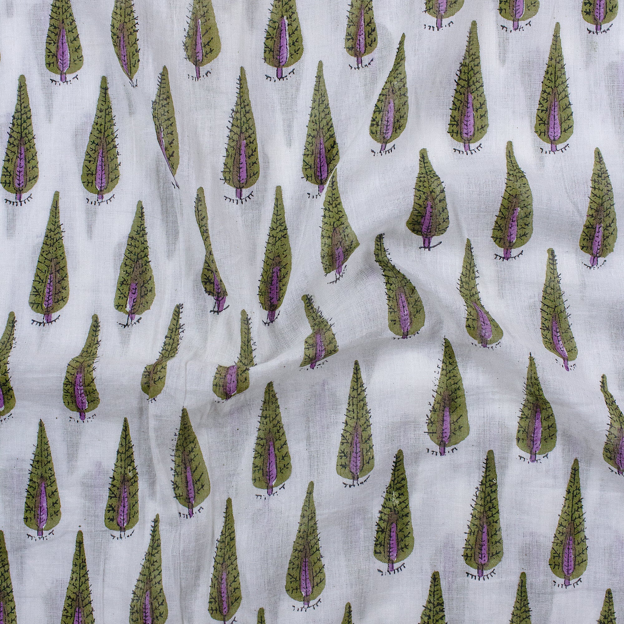 Leaf Hand Block Cotton Printed Fabric 