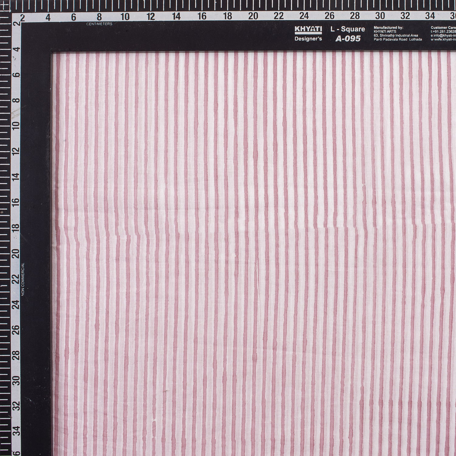 New Pink Stripe Organic Cotton Hand Block Print Fabric