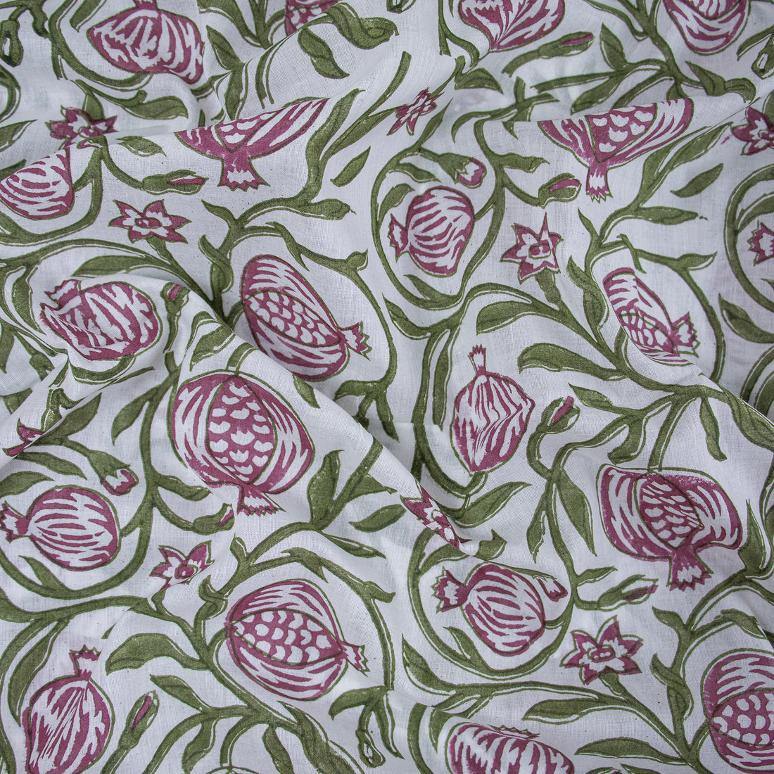 Pink Block Printed Cotton Fabric and Jaipur Cotton Material 