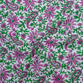 Pink Block Print Fabric 100% Cotton 