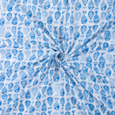 Blue Fish Indian Hand Block Printed Fabric