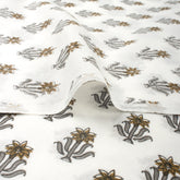 Red Floral Indian Hand Block Printed Fabric