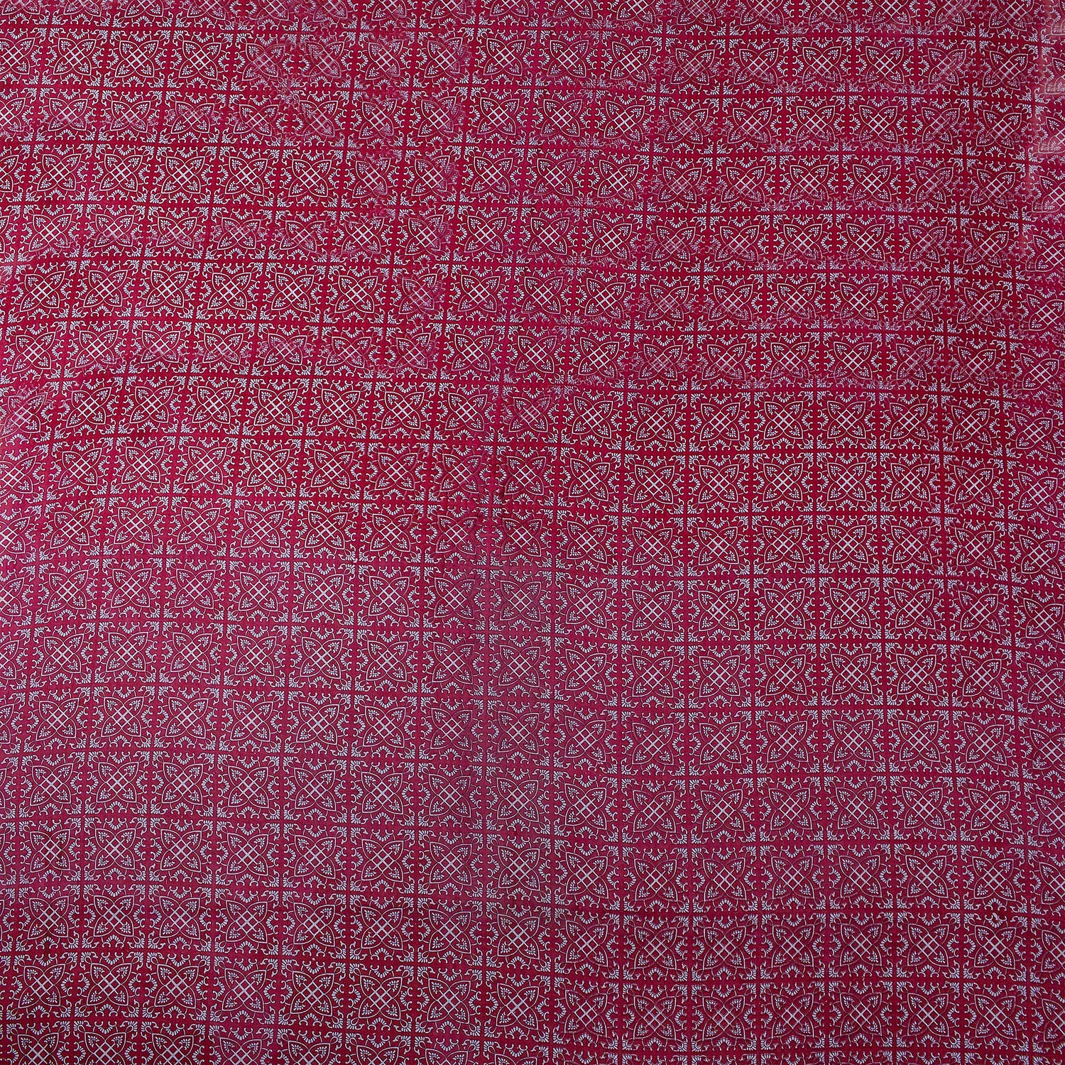 Red Abstract Hand Block Printed Pure Cotton Fabric