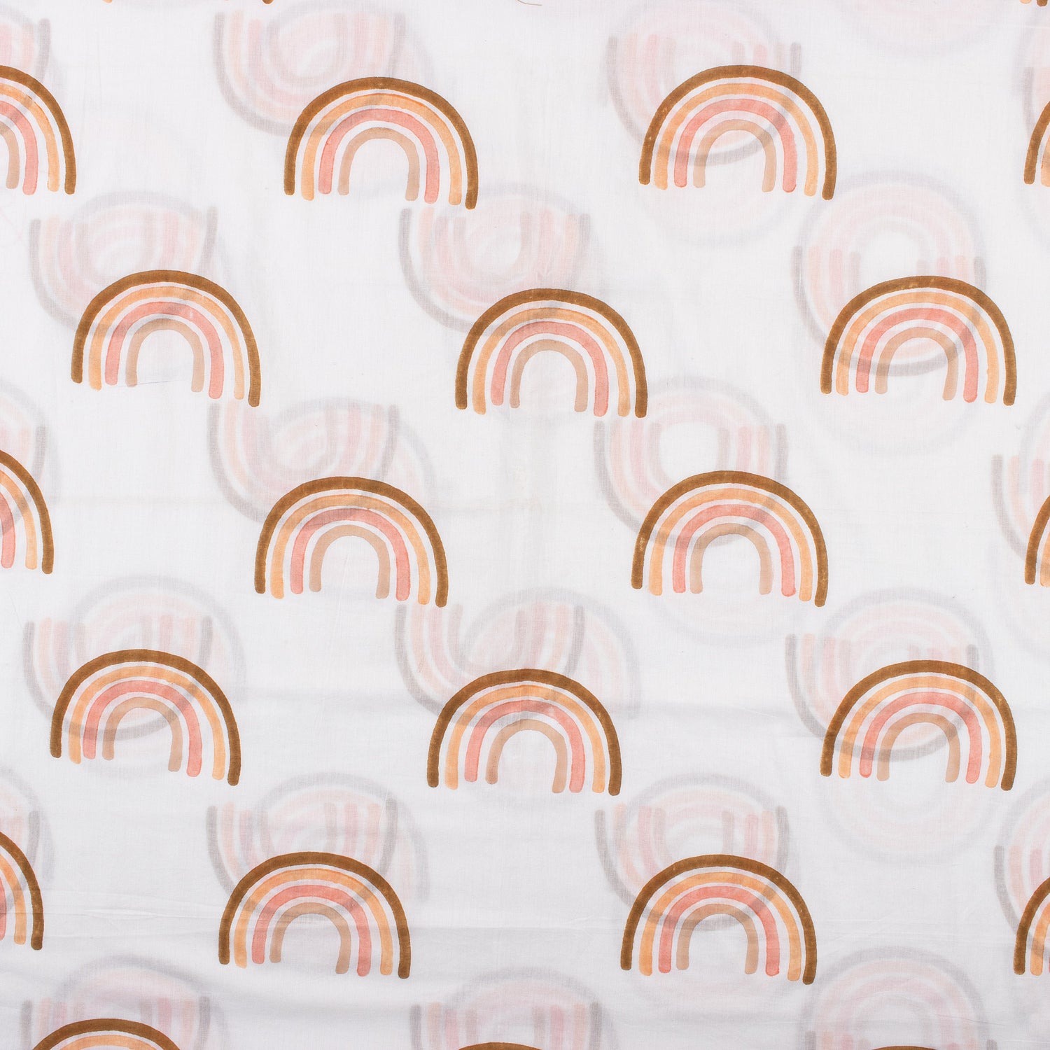 Organic Pure Cotton Rainbow Handmade Fabric