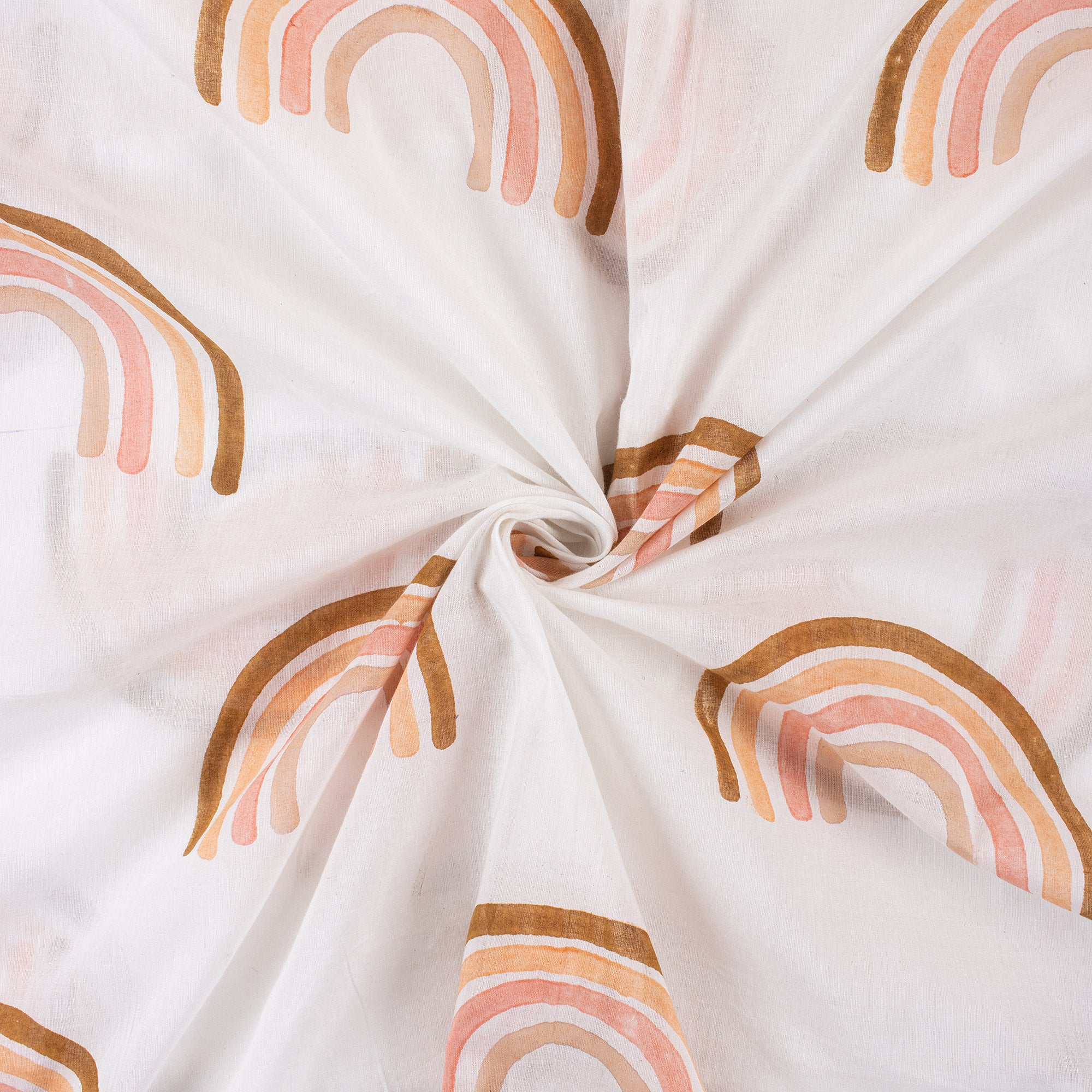 Organic Pure Cotton Rainbow Handmade Fabric