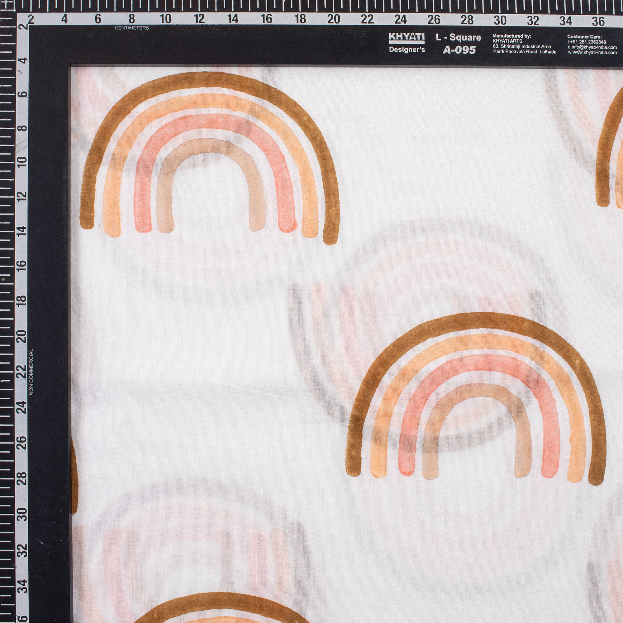 Organic Pure Cotton Rainbow Handmade Fabric