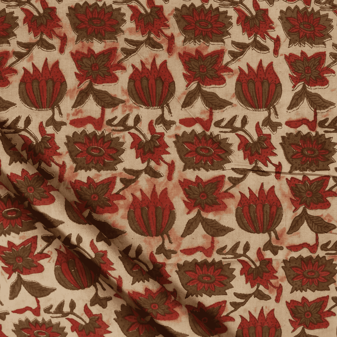 Jaipuri Bagru Hand Block Printing Cotton Fabric