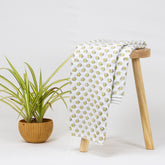 Hand Block Green Floral Print Voile Cotton Fabric