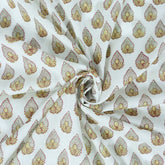 Yellow Leaf Jaipur Block Print Fabric