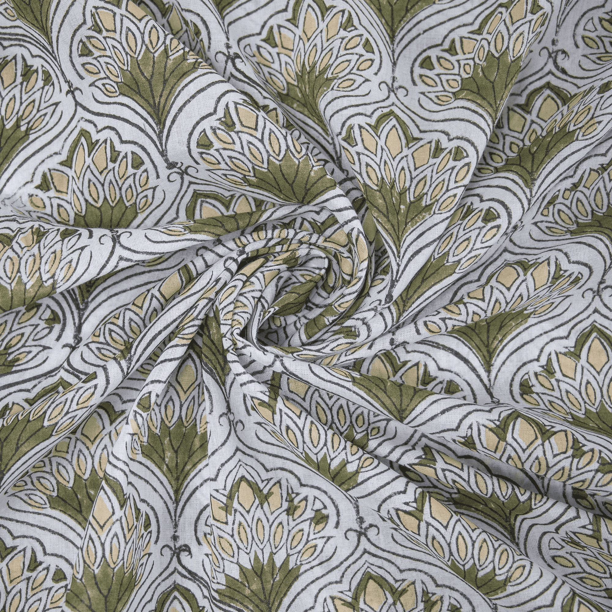 Handmade Floral Print Cotton Fabric for Kurti