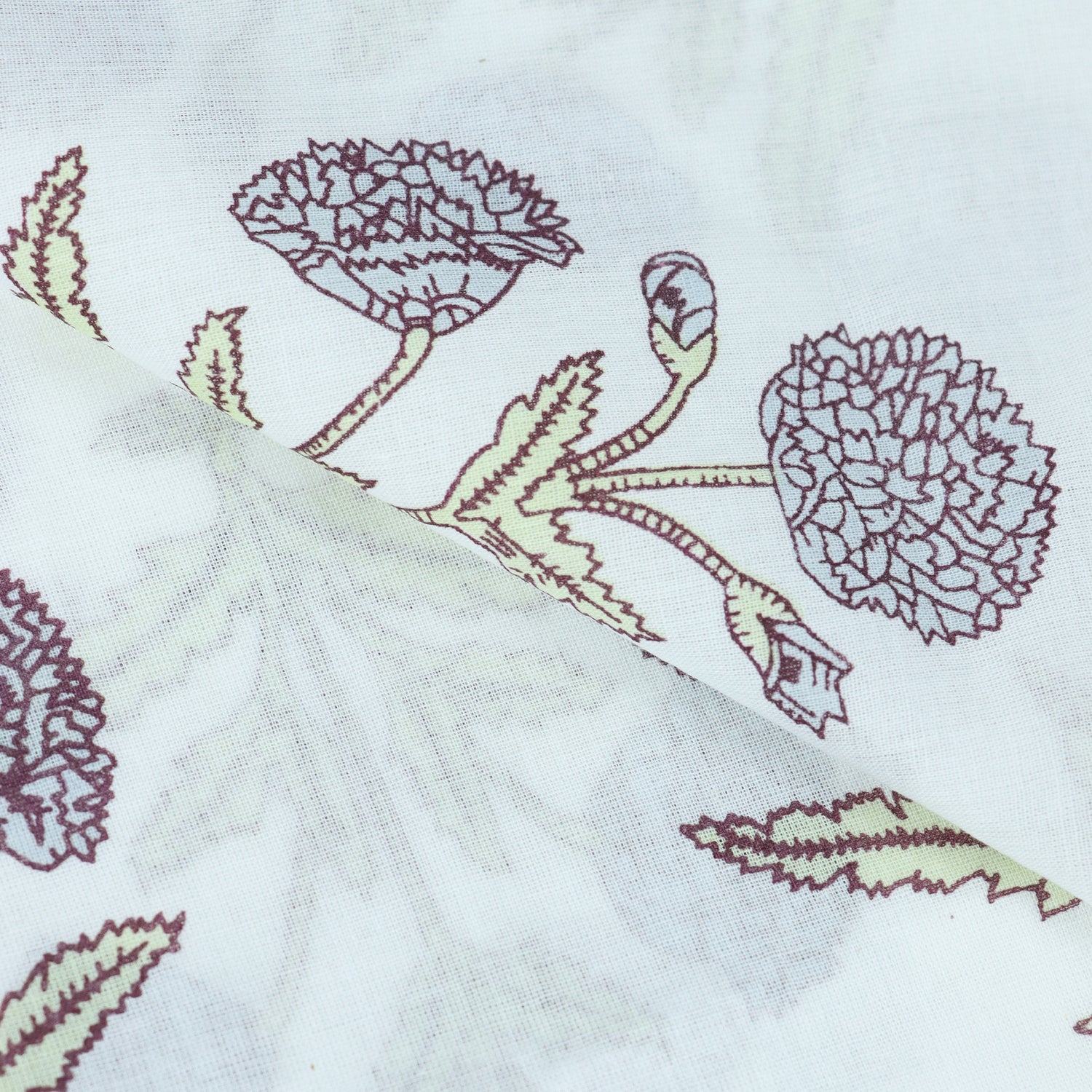Trendy Flower Plant Jaipur Block Print Fabric Online