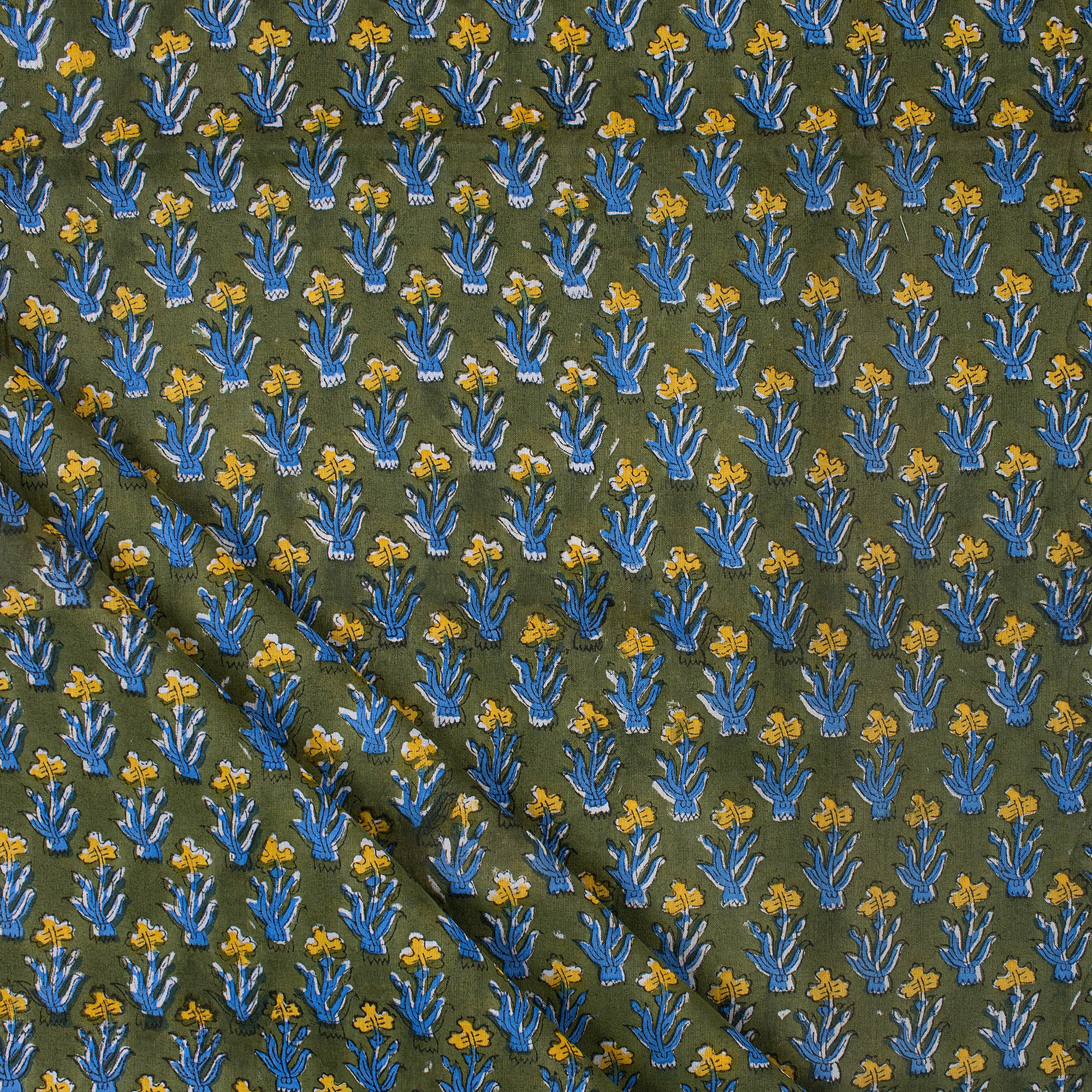 Hand Block Printed Fabric - Multi Floral Dress Making