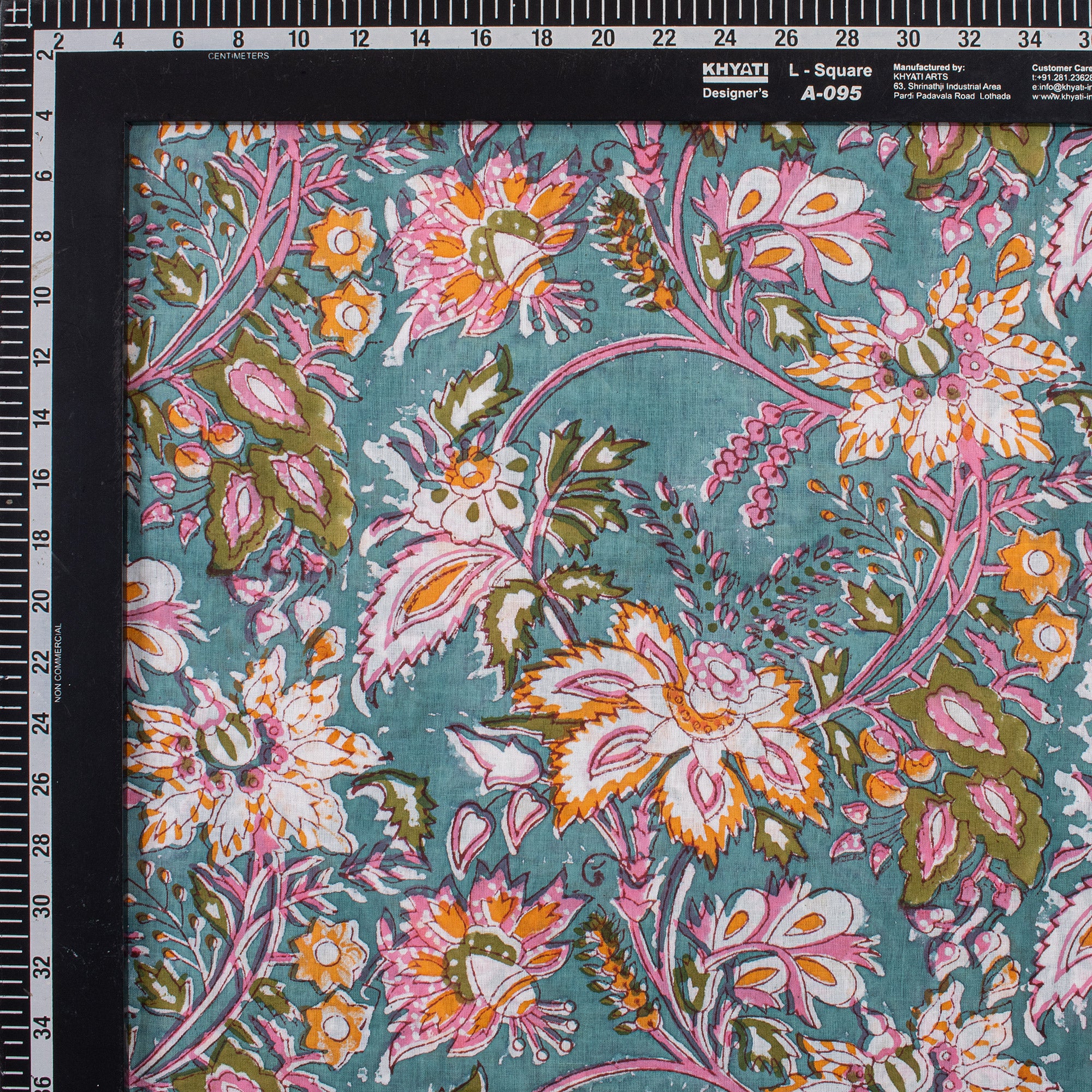 Multicolor Floral Indian Block Print Fabric