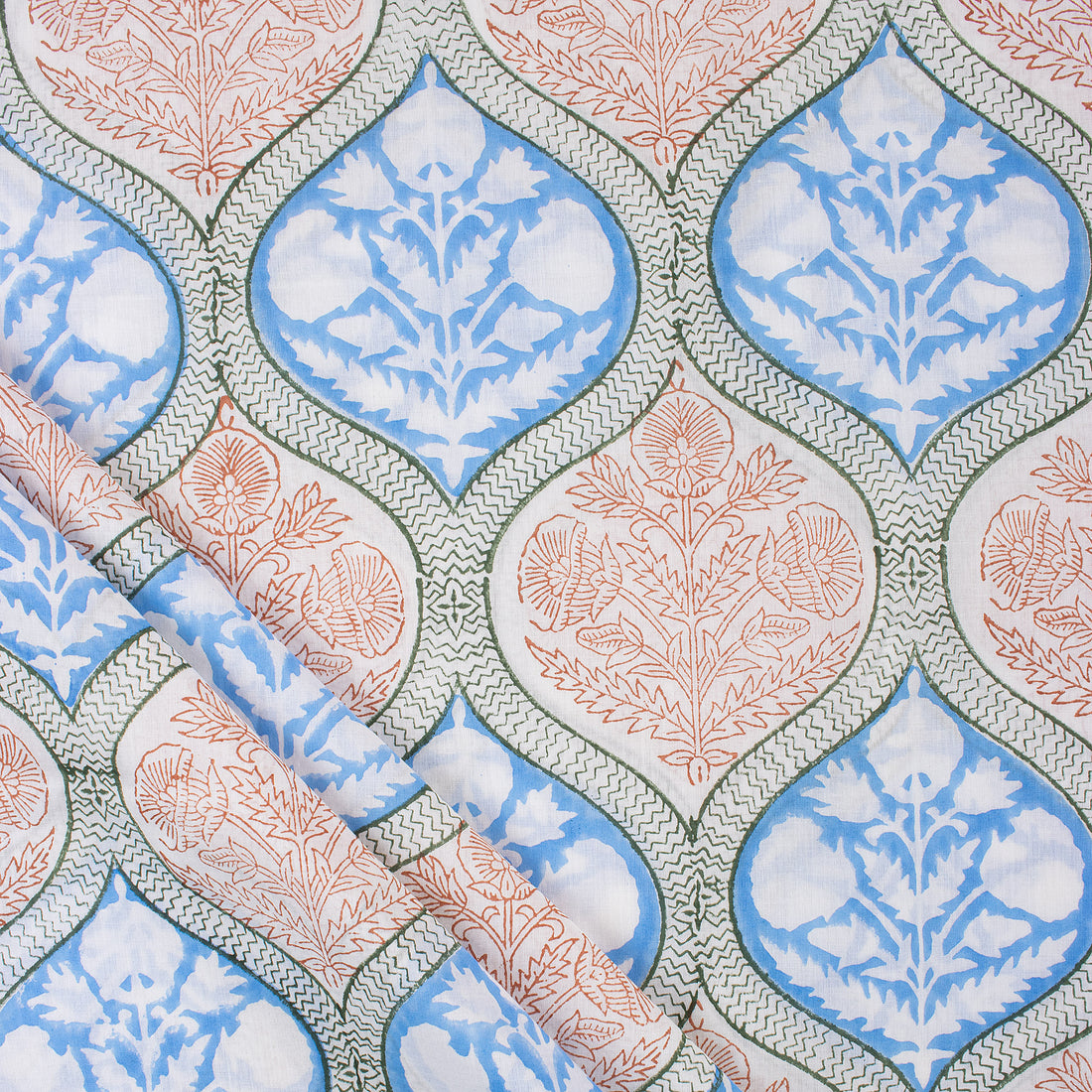 Hand Block Printed Fabric for Home Decor and Curtain