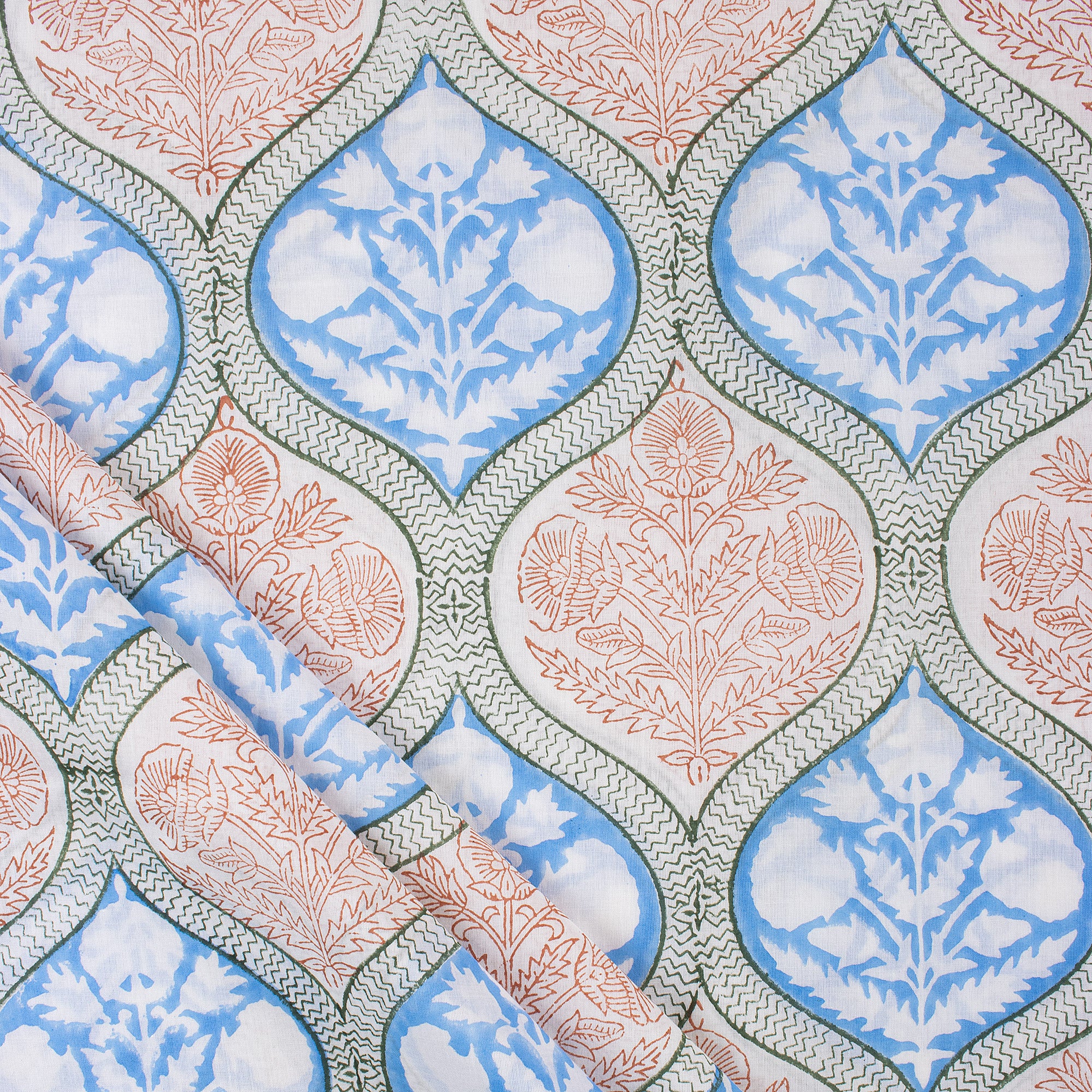 Hand Block Printed Fabric for Home Decor and Curtain