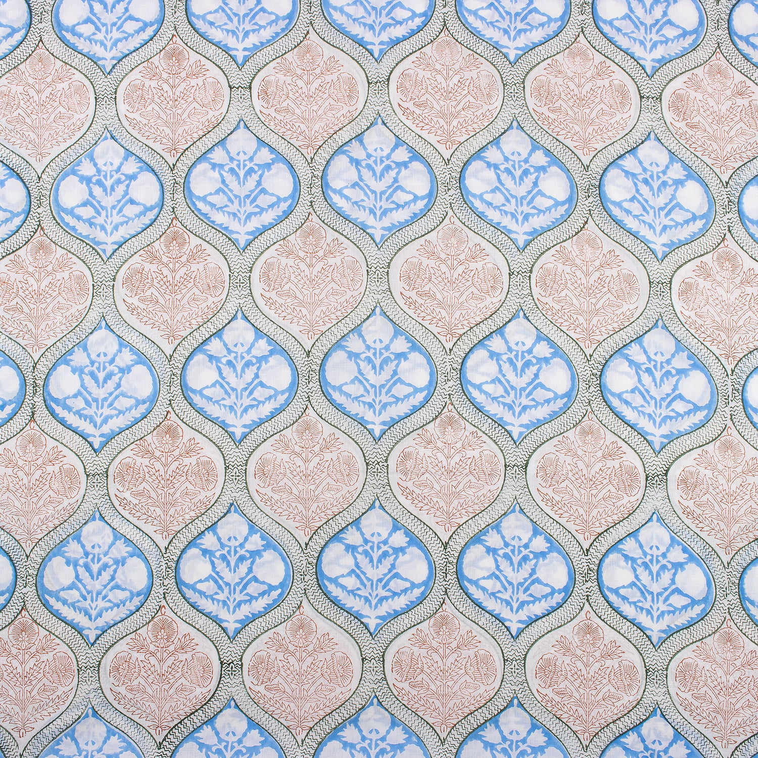 Hand Block Printed Fabric for Home Decor and Curtain