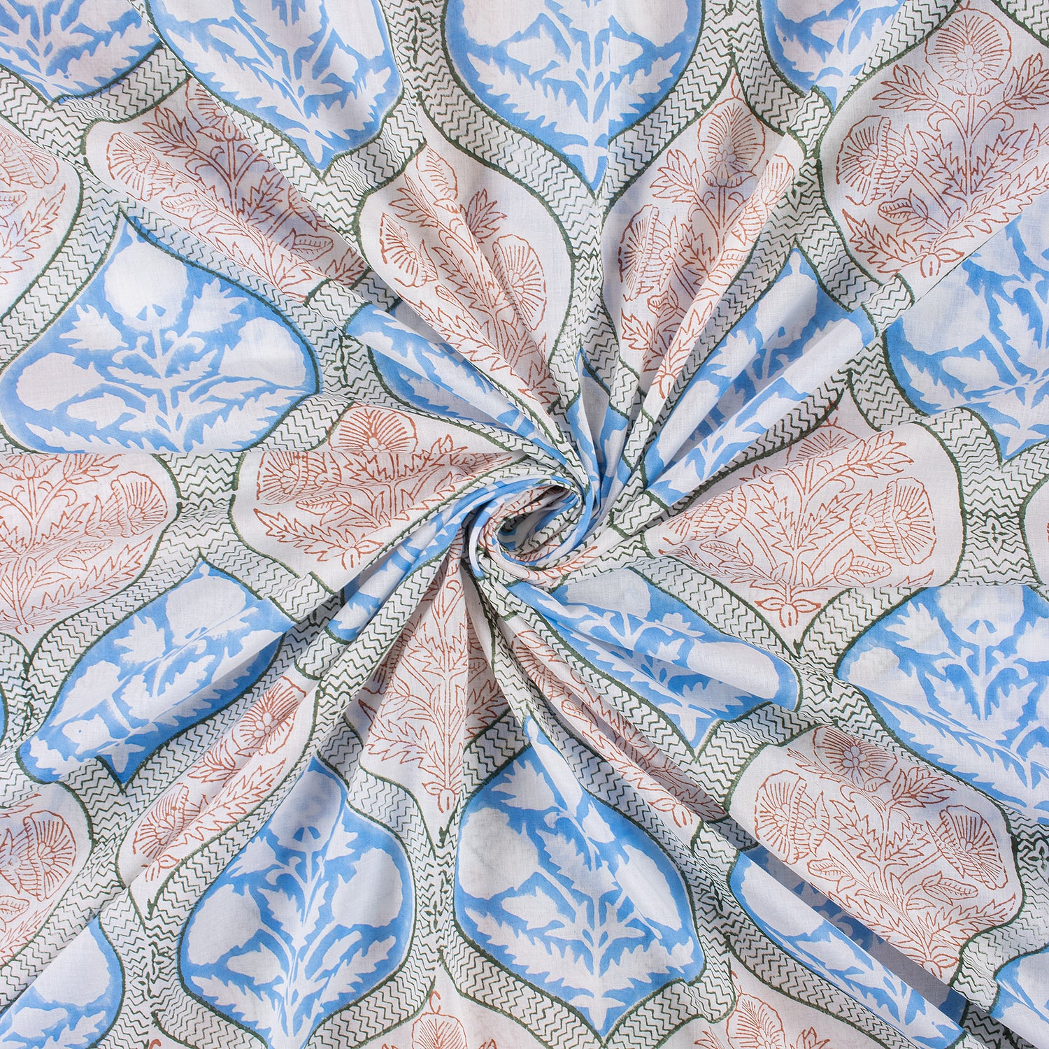 Hand Block Printed Fabric for Home Decor and Curtain