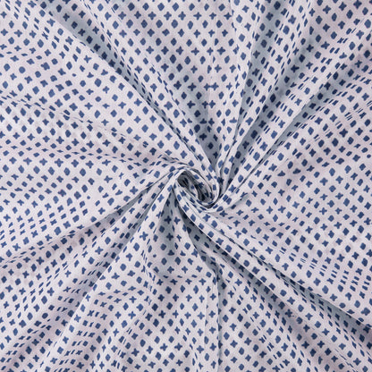 Blue Abstract Hand Block Printed Fabric for Kurti Fabric