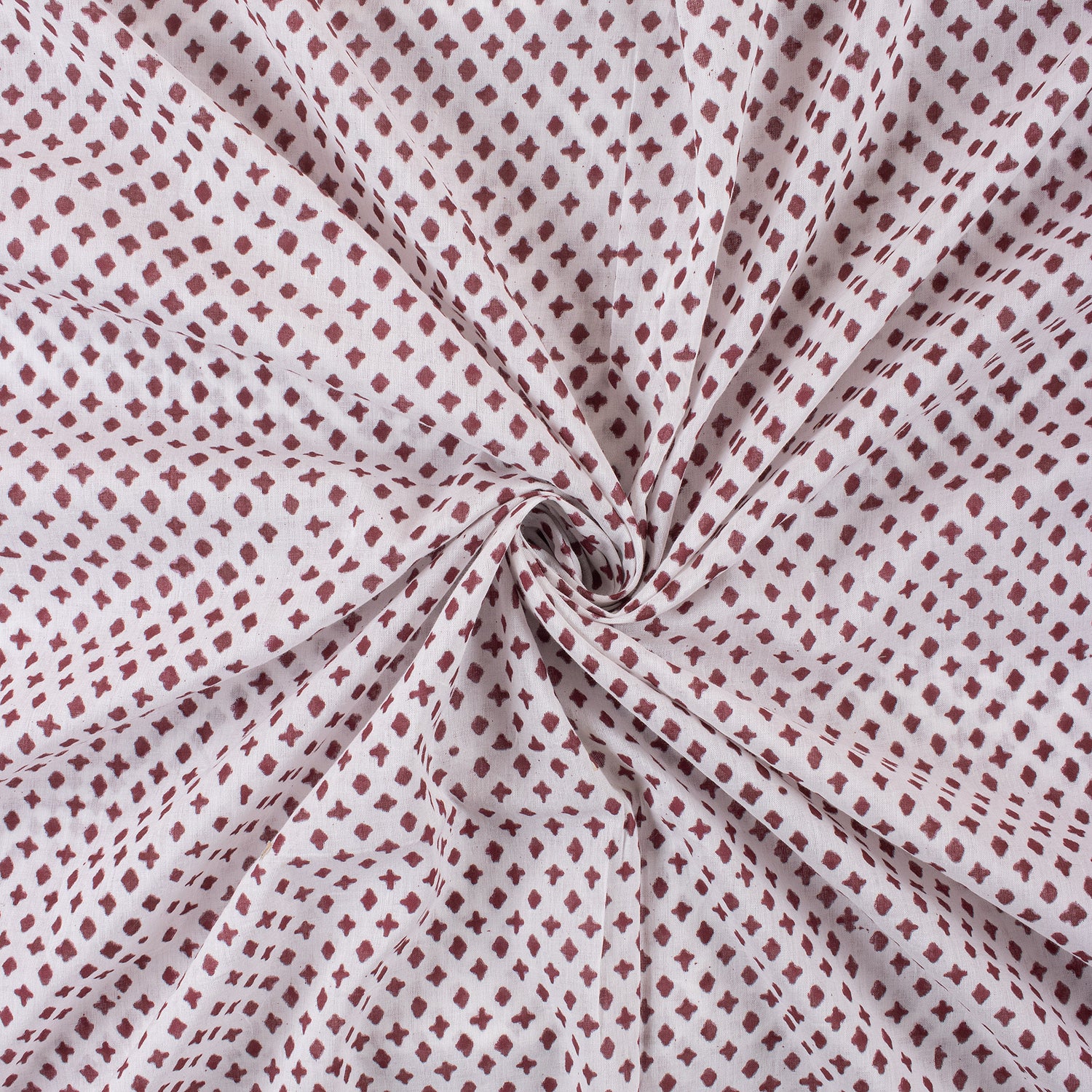 Blue Leaf Hand Block Printed Pure Cotton Fabric Online