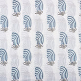 Blue Leaf Hand Block Printed Pure Cotton Fabric Online