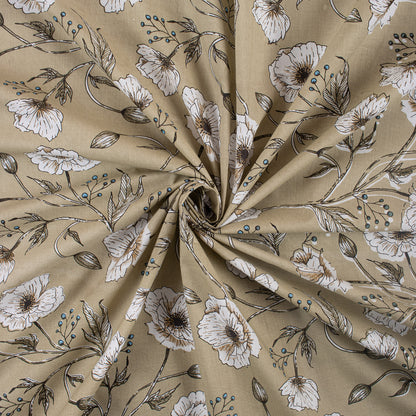 Floral Printed Handmade Fabric by Yard