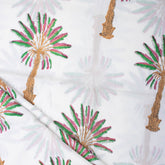 Multicolor Palm Print Cotton Fabric Material