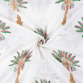 Multicolor Palm Print Cotton Fabric Material