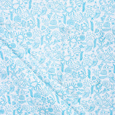 Fish Hand Block Print Fabric for Dress Material