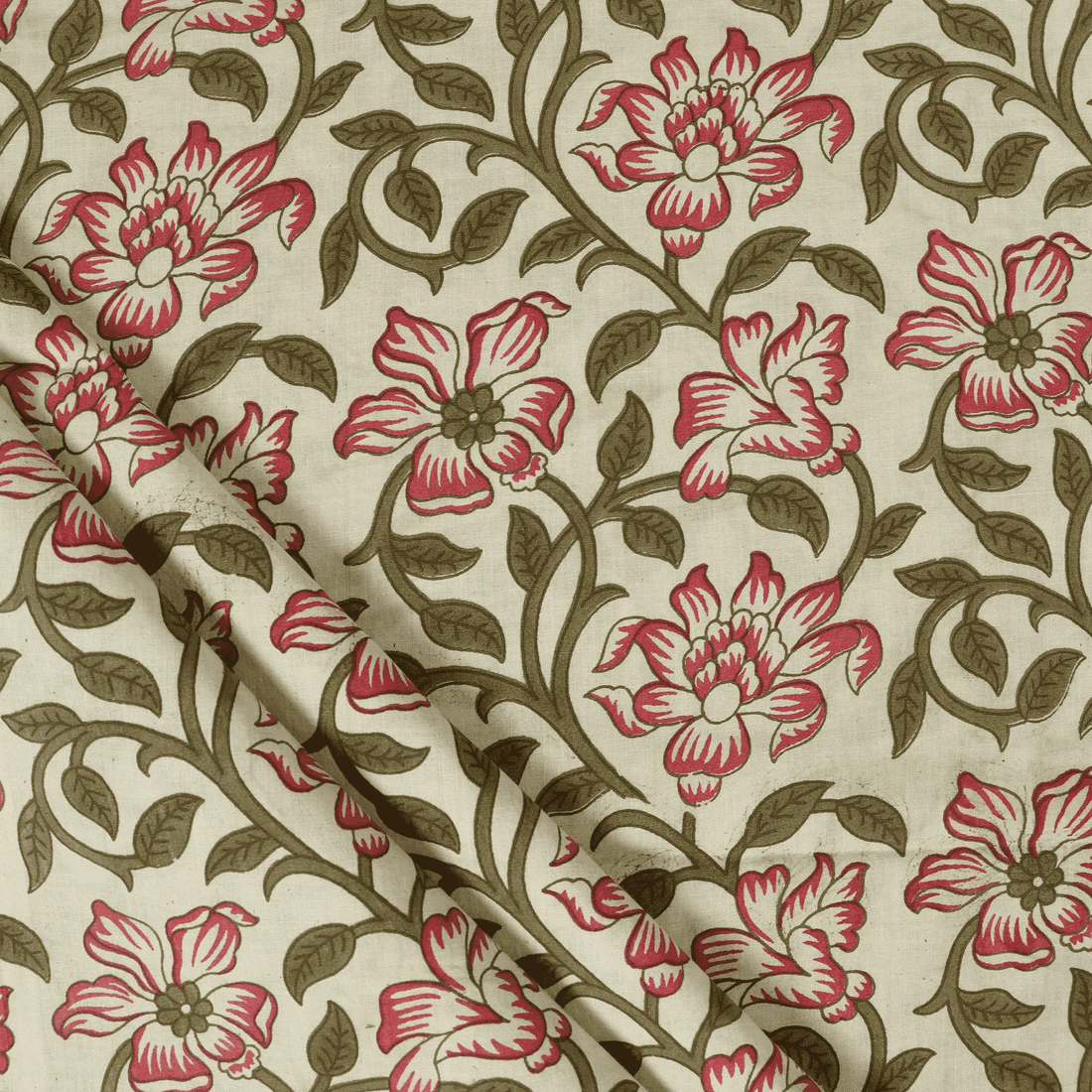 Block Print Fabric Floral Print Cotton Fabric