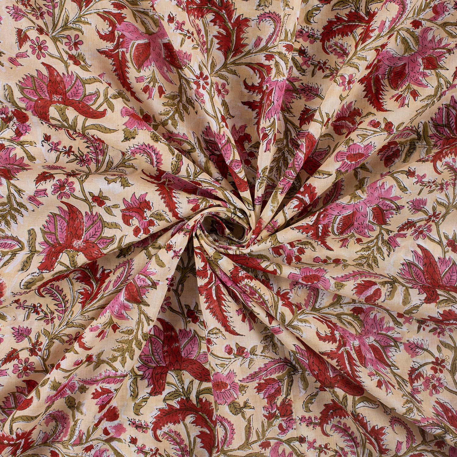 Breathable Hand Block Printed Cotton Fabric