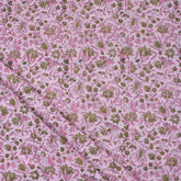 Pink Floral Premium Hand Block Printed Cotton Fabric
