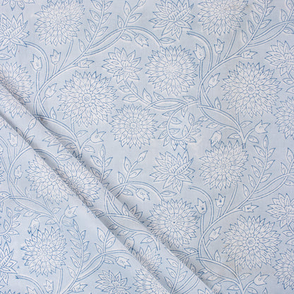 Hand Block Printed Floral Cotton Textile Fabric