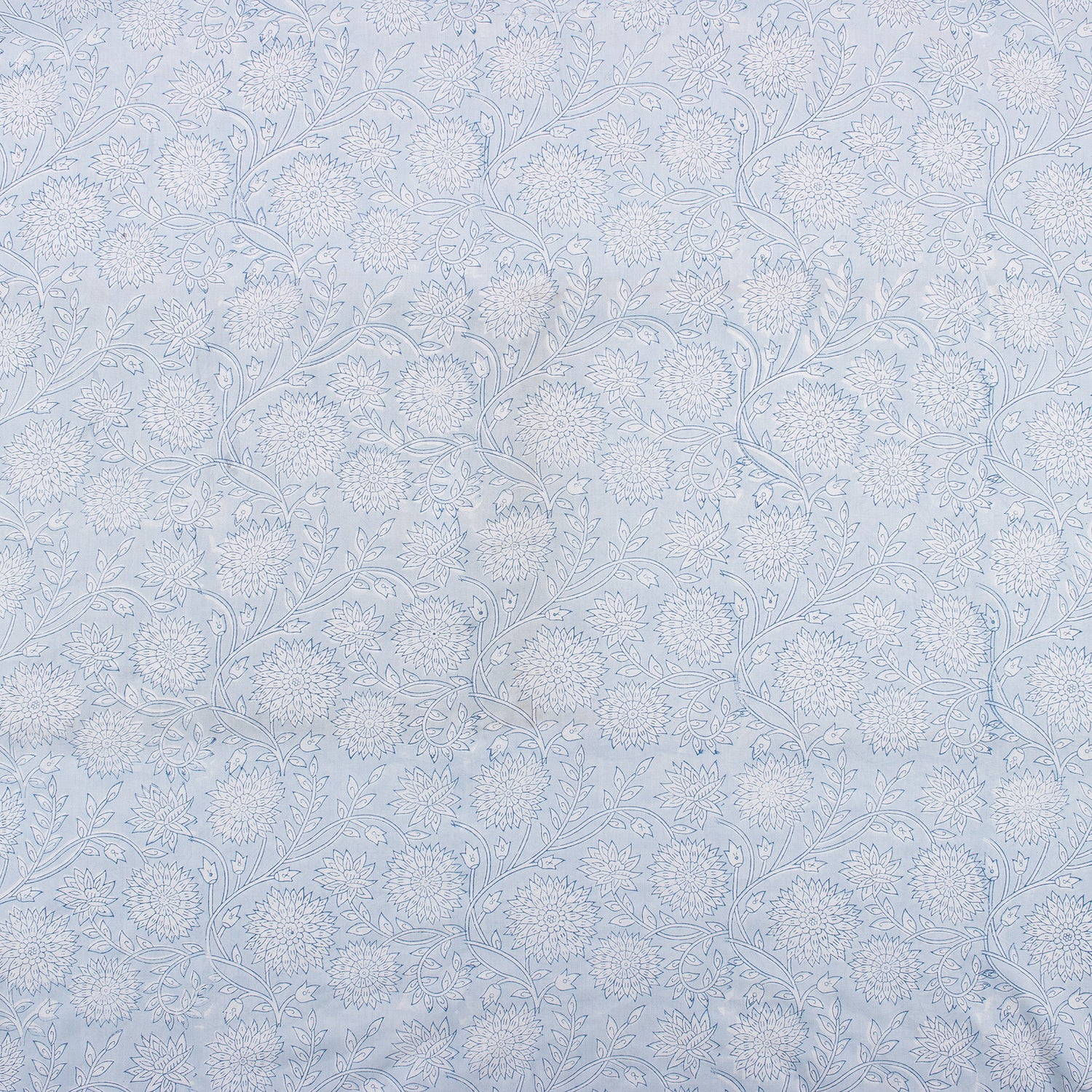 Hand Block Printed Floral Cotton Textile Fabric