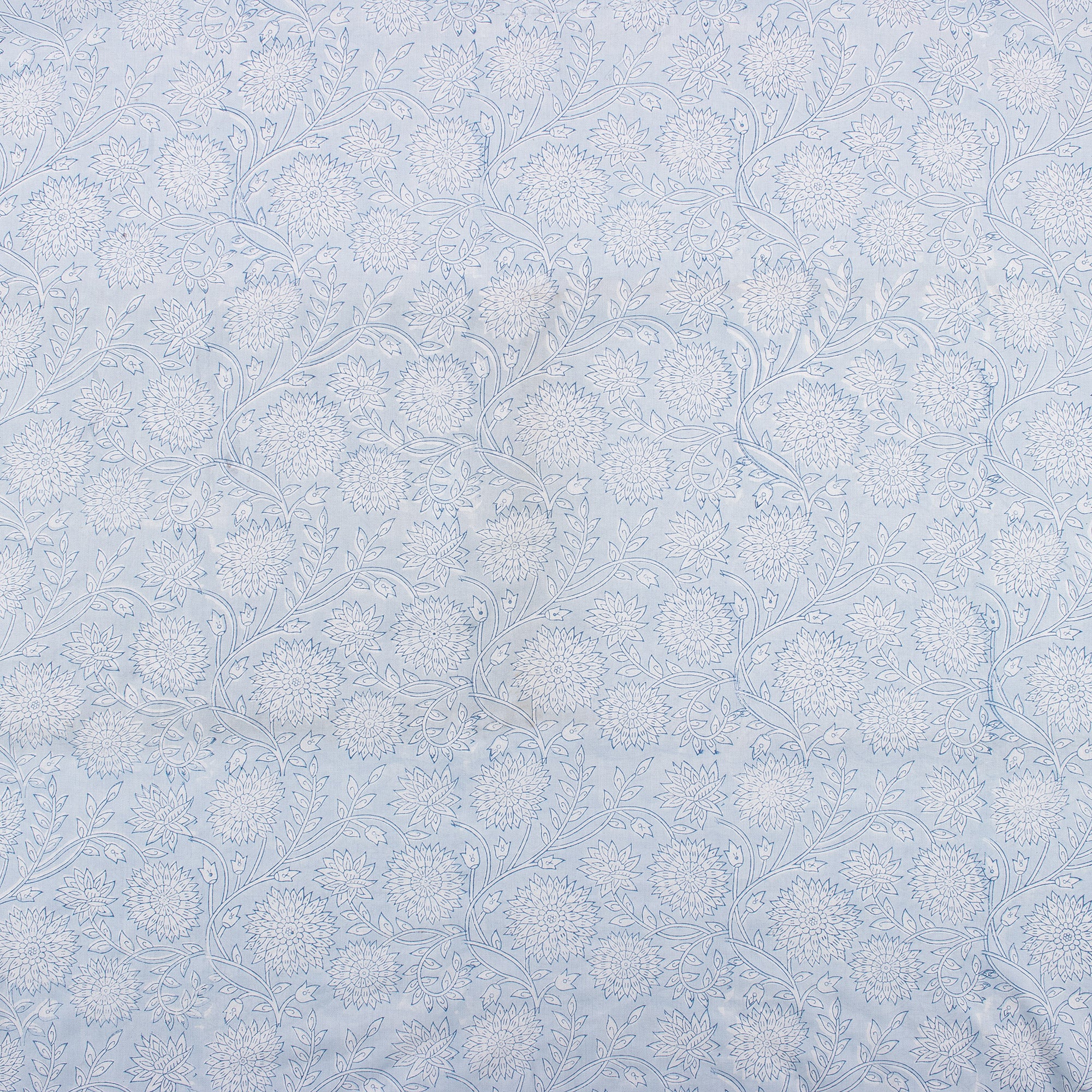 Hand Block Printed Floral Cotton Textile Fabric