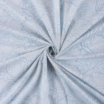 Hand Block Printed Floral Cotton Textile Fabric
