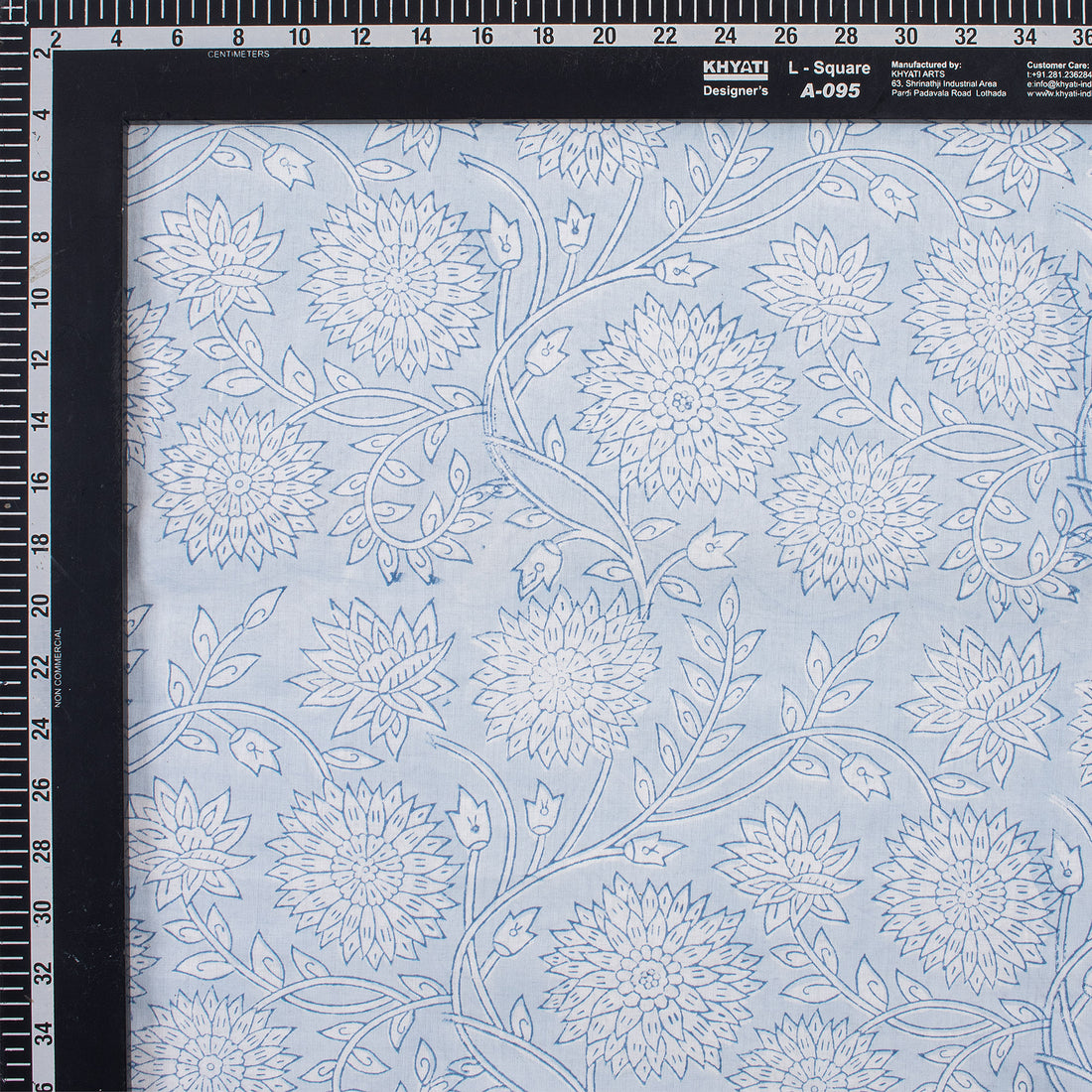 Hand Block Printed Floral Cotton Textile Fabric