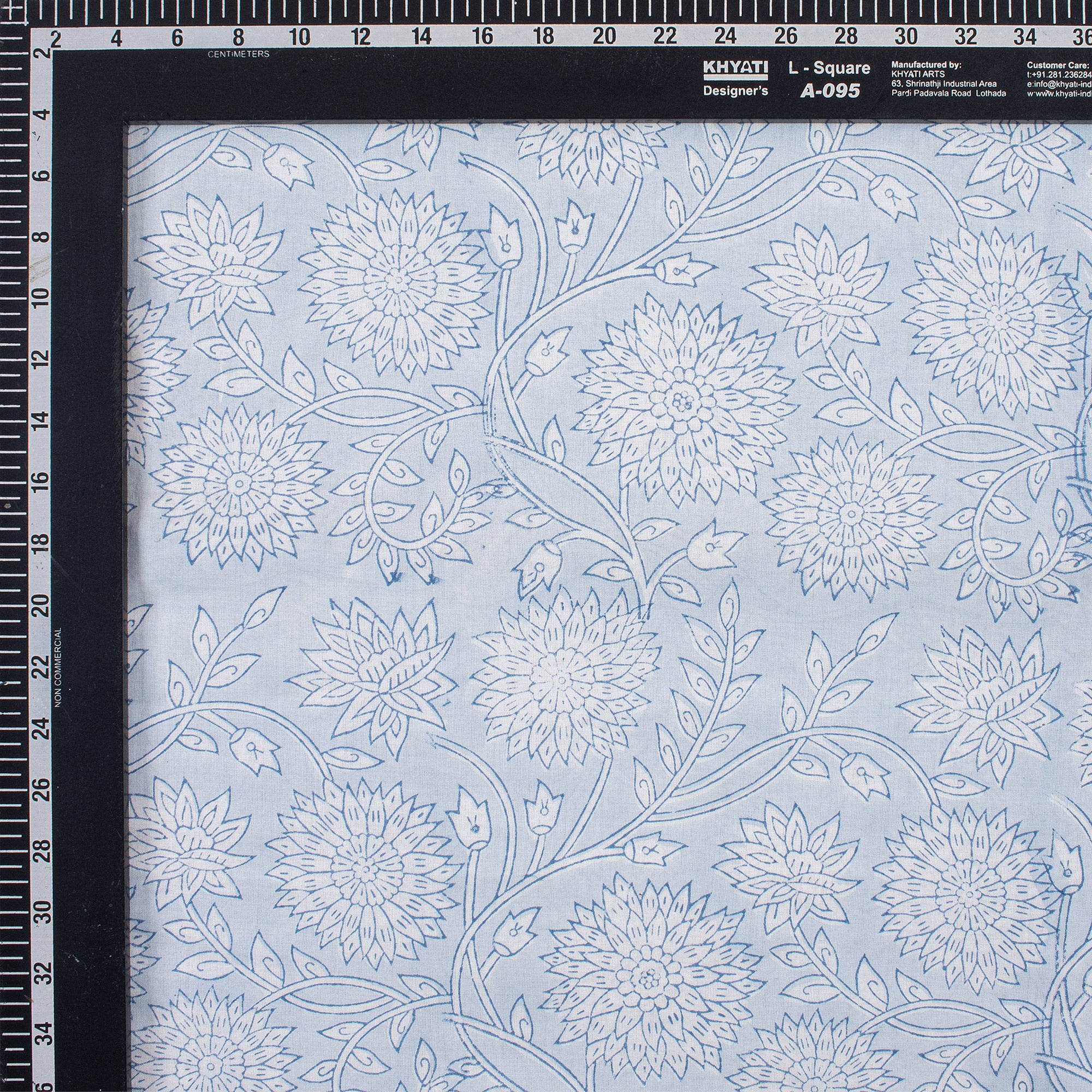 Hand Block Printed Floral Cotton Textile Fabric