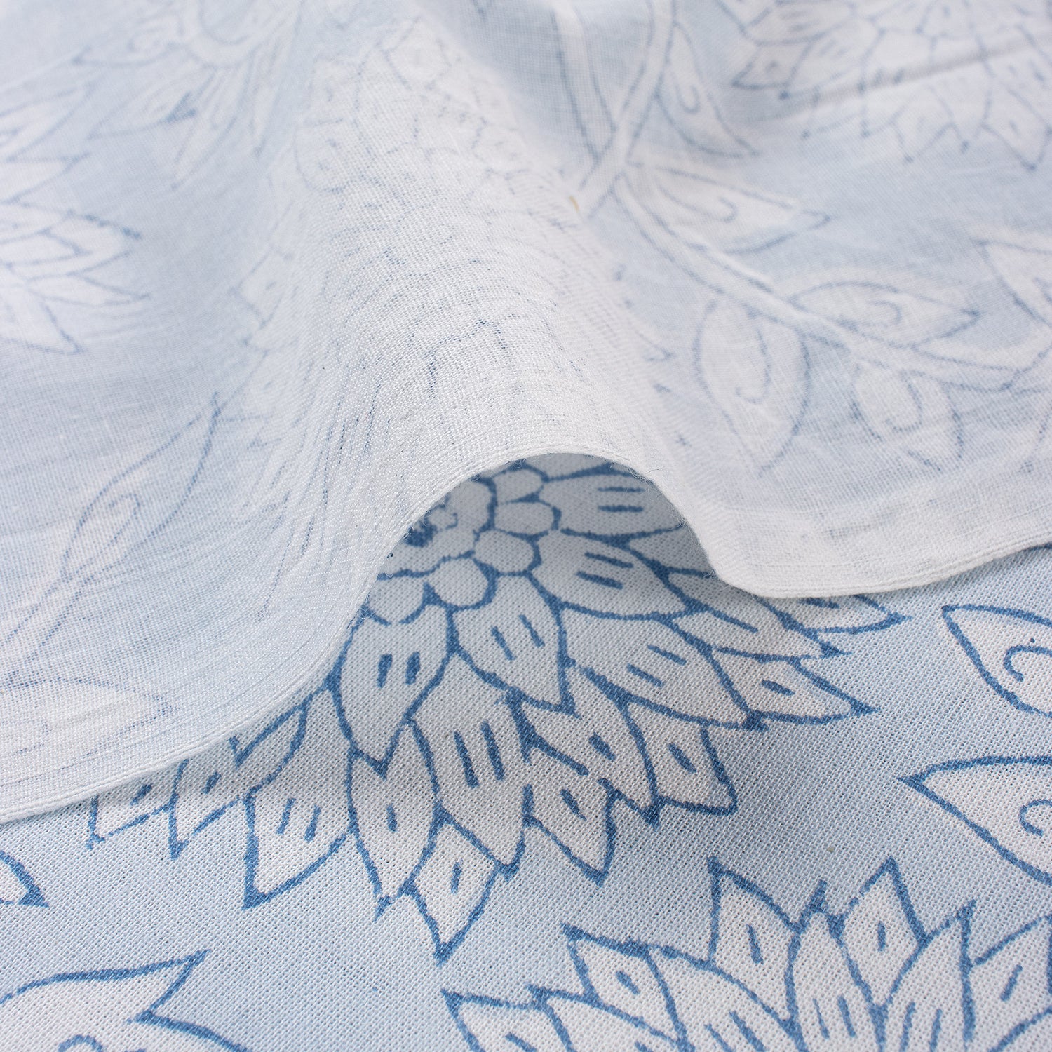 Hand Block Printed Floral Cotton Textile Fabric