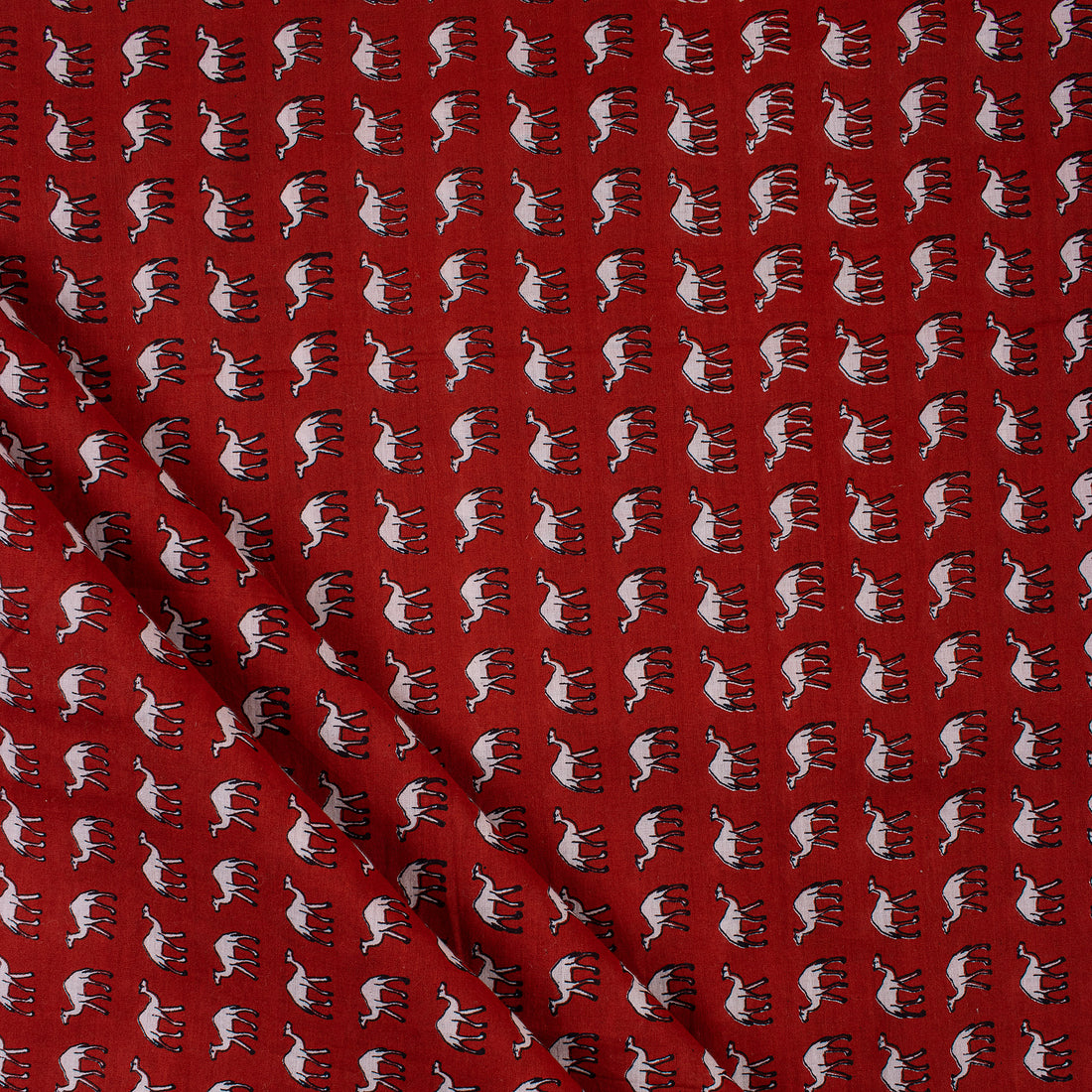 Beautiful Camel Hand Block Printed Fabric Online