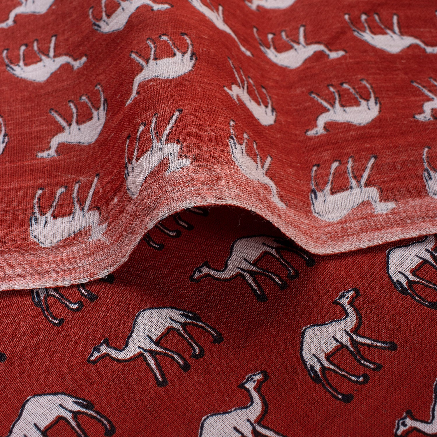 Beautiful Camel Hand Block Printed Fabric Online