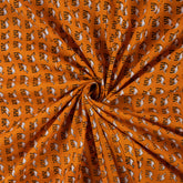 Soft Orange Handmade Camel Print Indian Fabric