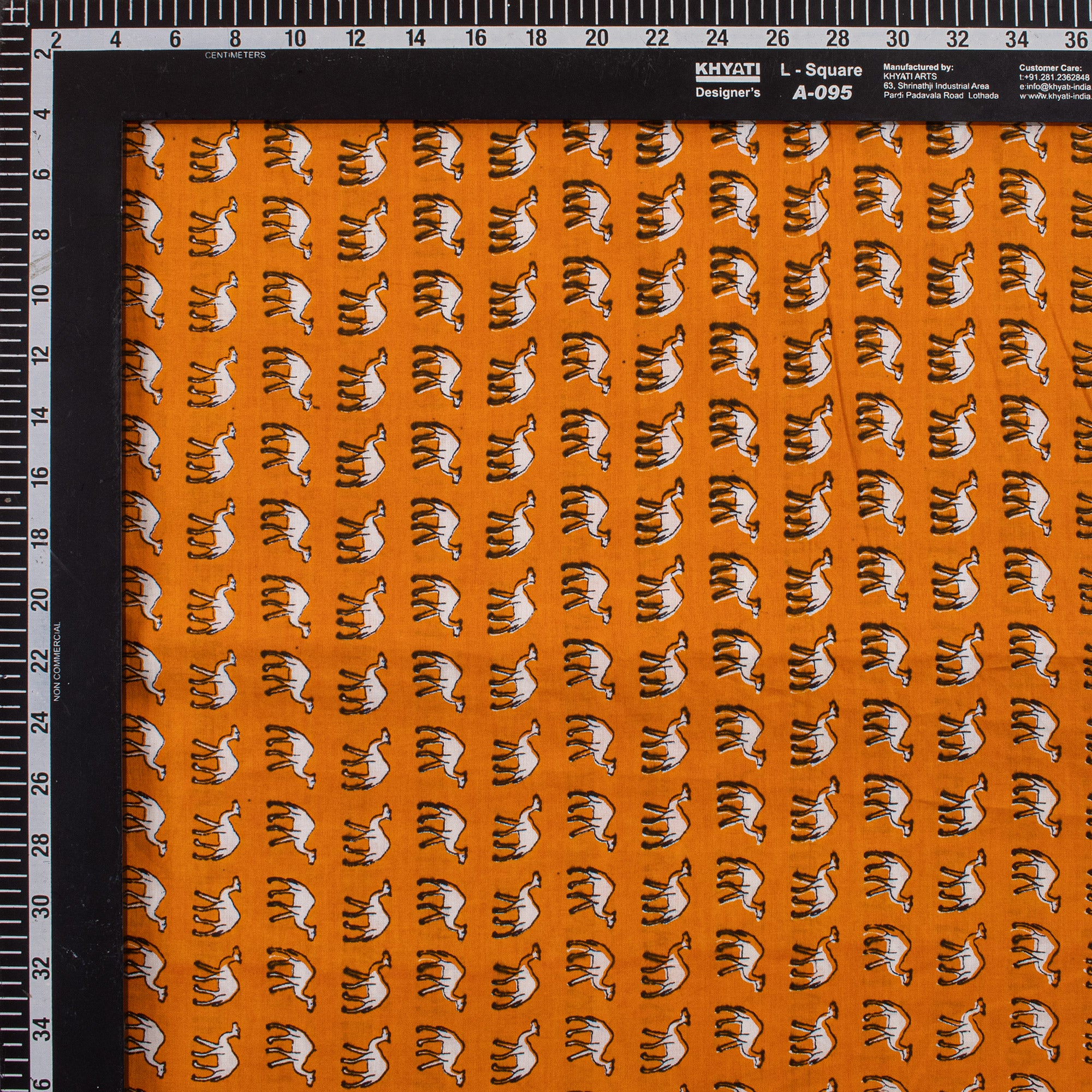 Soft Orange Handmade Camel Print Indian Fabric