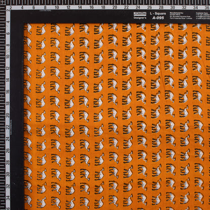 Soft Orange Handmade Camel Print Indian Fabric