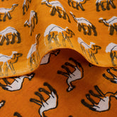 Soft Orange Handmade Camel Print Indian Fabric