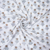 Handmade Brown Floral Print Best Cotton Fabric in India